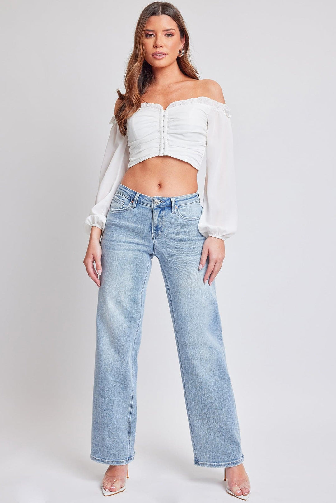 Women's Luxe Mid Rise Wide Leg Jeans