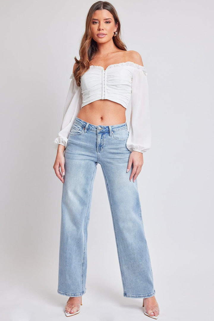 Women's Luxe Mid Rise Wide Leg Jeans