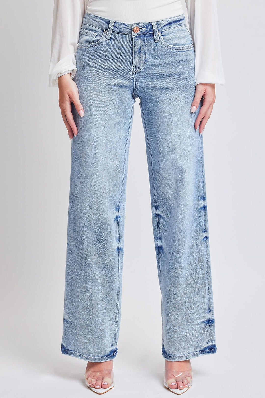 Women's Luxe Mid Rise Wide Leg Jeans