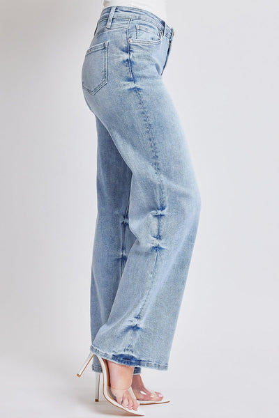 Women's Mid Rise Premium Stretch Wide Leg Jeans