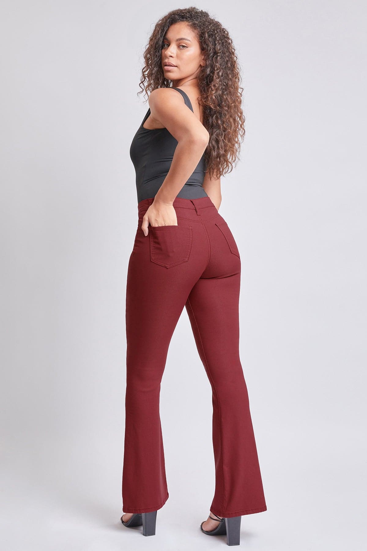 Women's Hyperstretch Flare Pants, Dark Rose