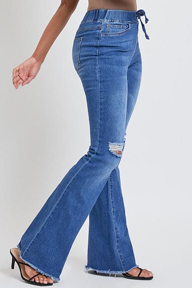 Women's Flare Raw Hem Jogger Jeans