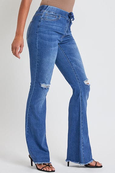 Women's Flare Raw Hem Jogger Jeans