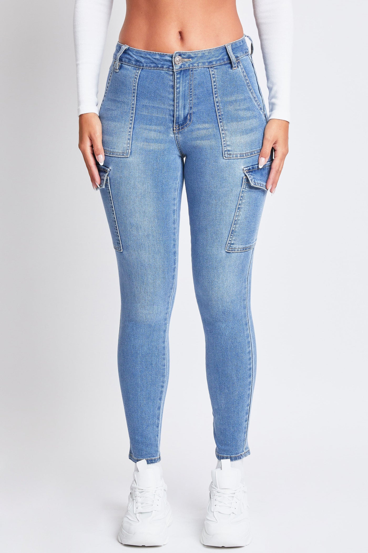 Women's High Rise Skinny Cargo Jeans