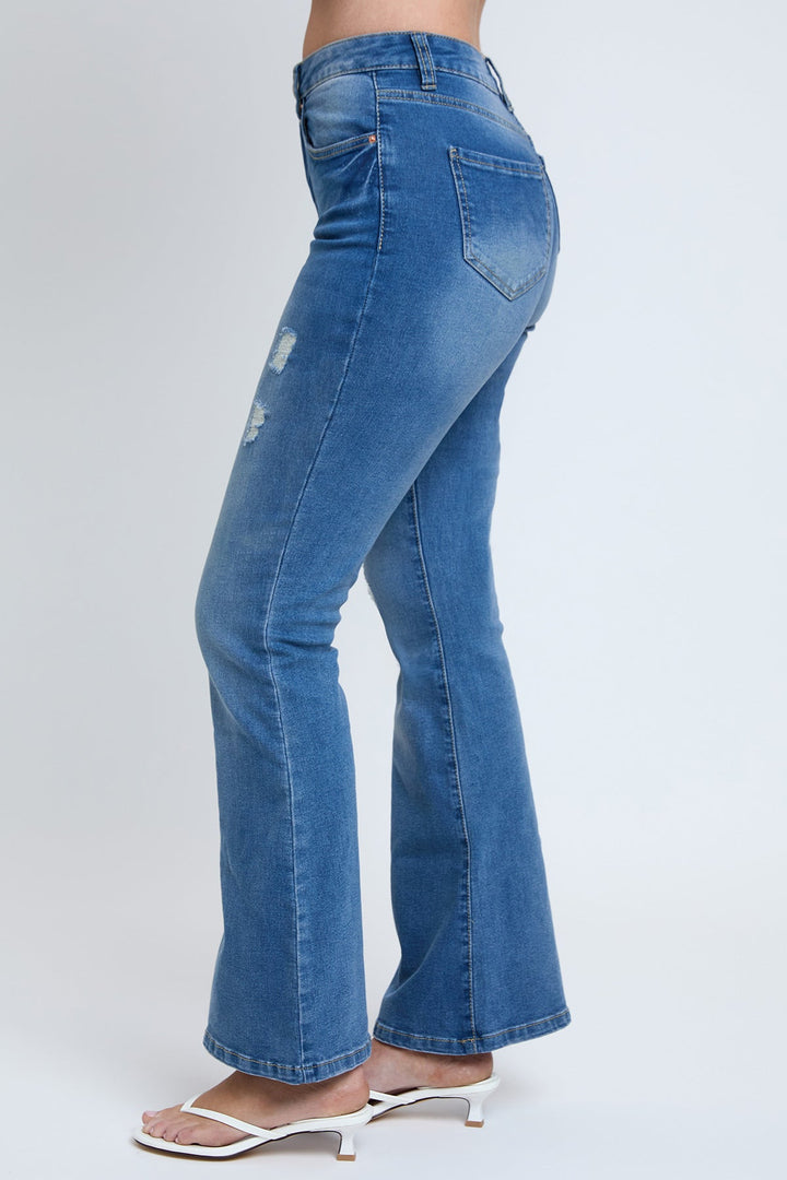 Women's Essential Distressed Flare Jeans-Distressed