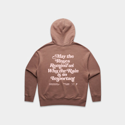 Women's Sueded Slogan Hoodie - Hazy Pink