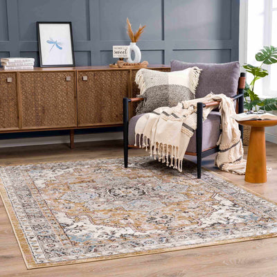 Albie Gold & Beige Area Rug - Clearance