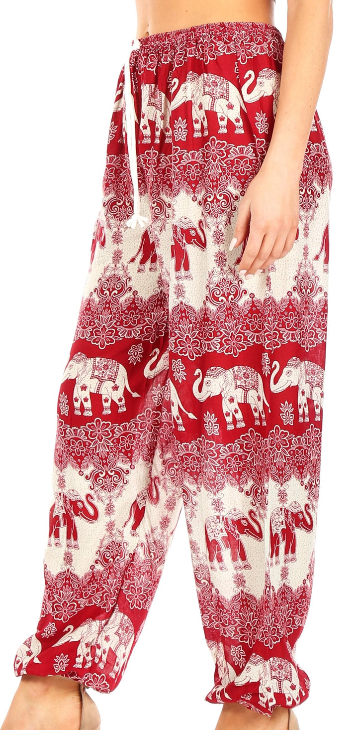 Sakkas Akilla Women's Loose Printed Yoga Elephant Pants Elastic Waist w/Pocket