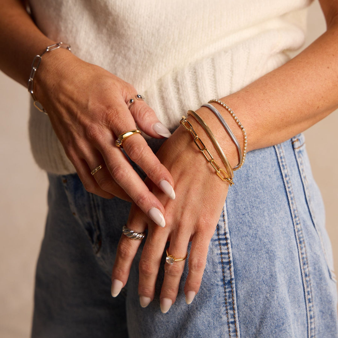 Silver DNA Twist Ring