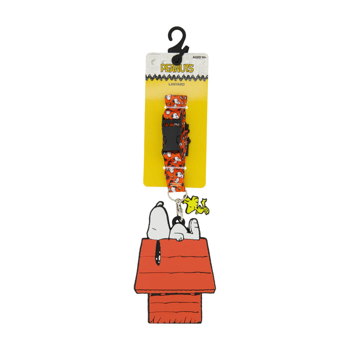 Peanuts Snoopy & Woodstock Doghouse Orange ID Lanyard
