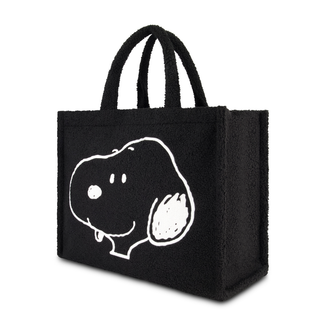 Peanuts Snoopy Black Tote Bag with Trolley Strap