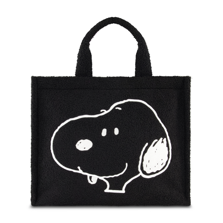 Peanuts Snoopy Black Tote Bag with Trolley Strap