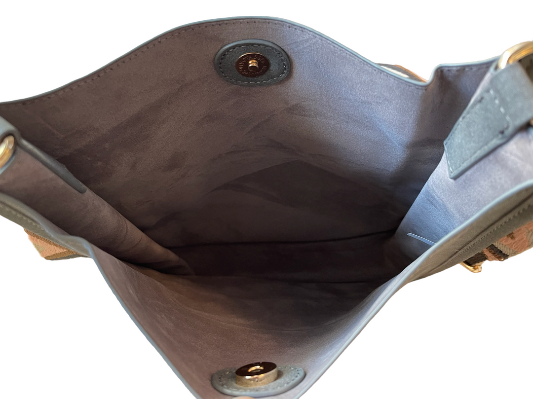 Vegan Suede Crossbody Bag (Gray) - Pick Your Strap