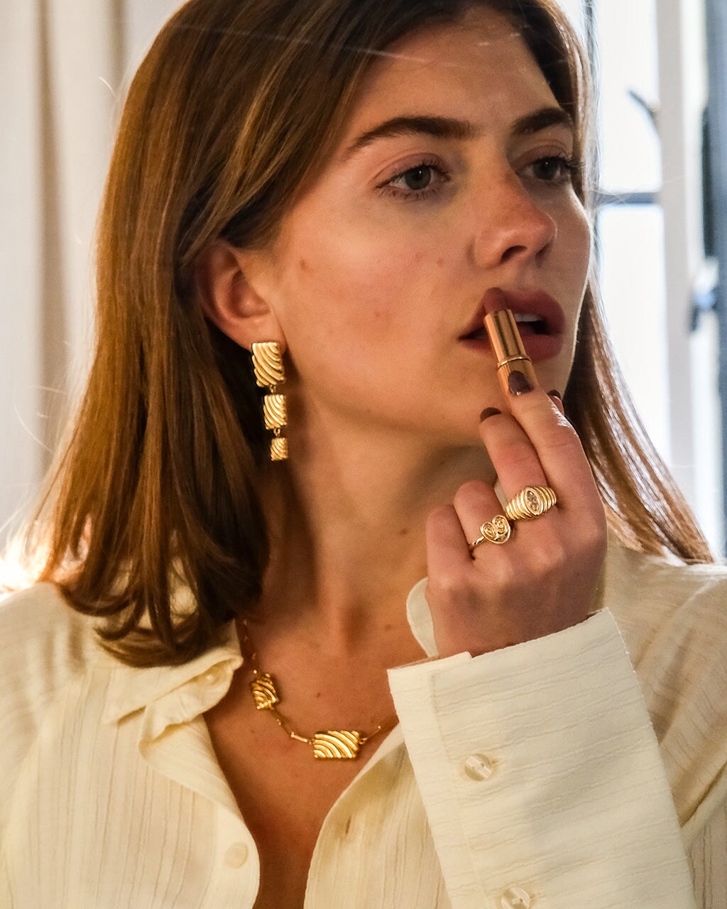 CZ Studded Croissant Ring