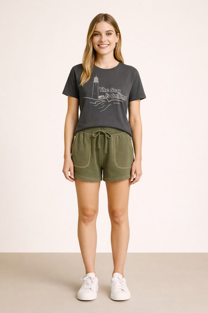 Greene Heathered Contrast Stitch Short | Sage Leaf