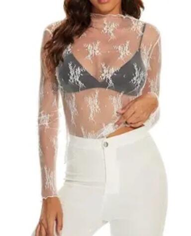 Long sleeve mesh top