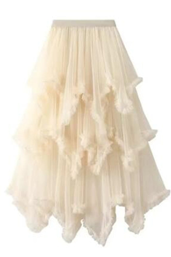 Layered Mesh High Waist Skirt