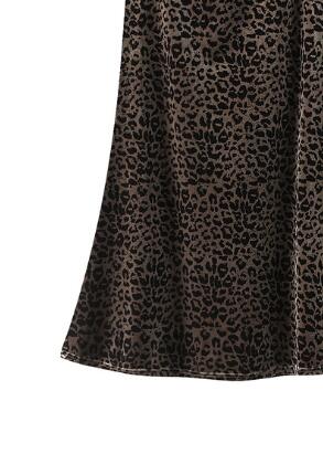 Velvet leopard midi skirt