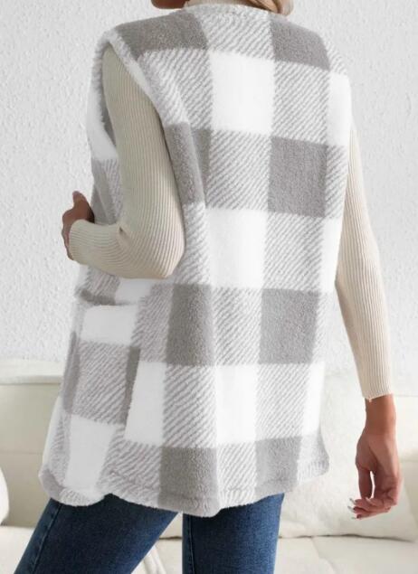 Sherpa Plaid Vest