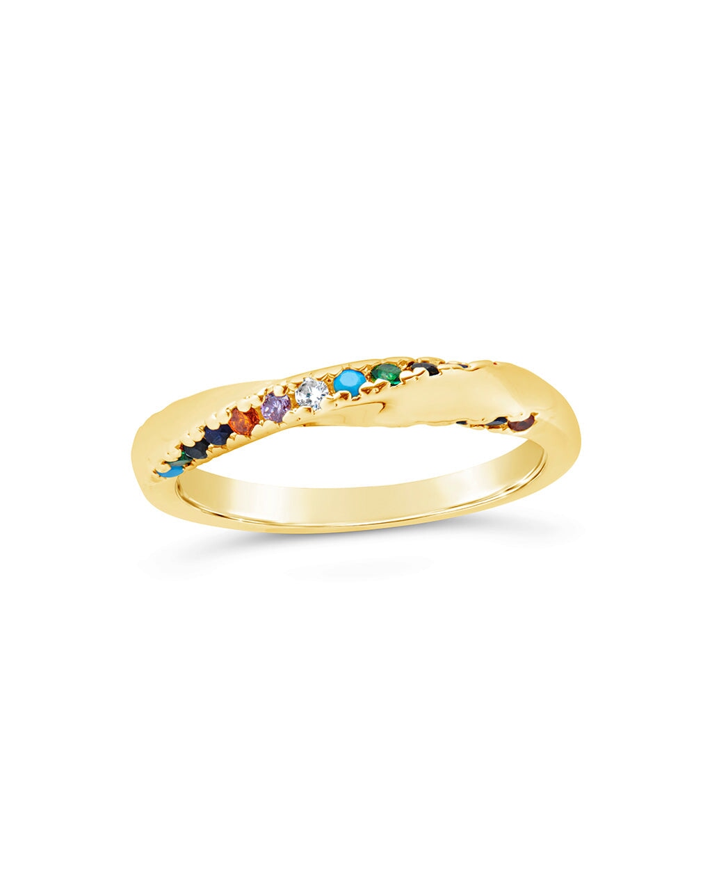 Senta Rainbow CZ Twist Ring