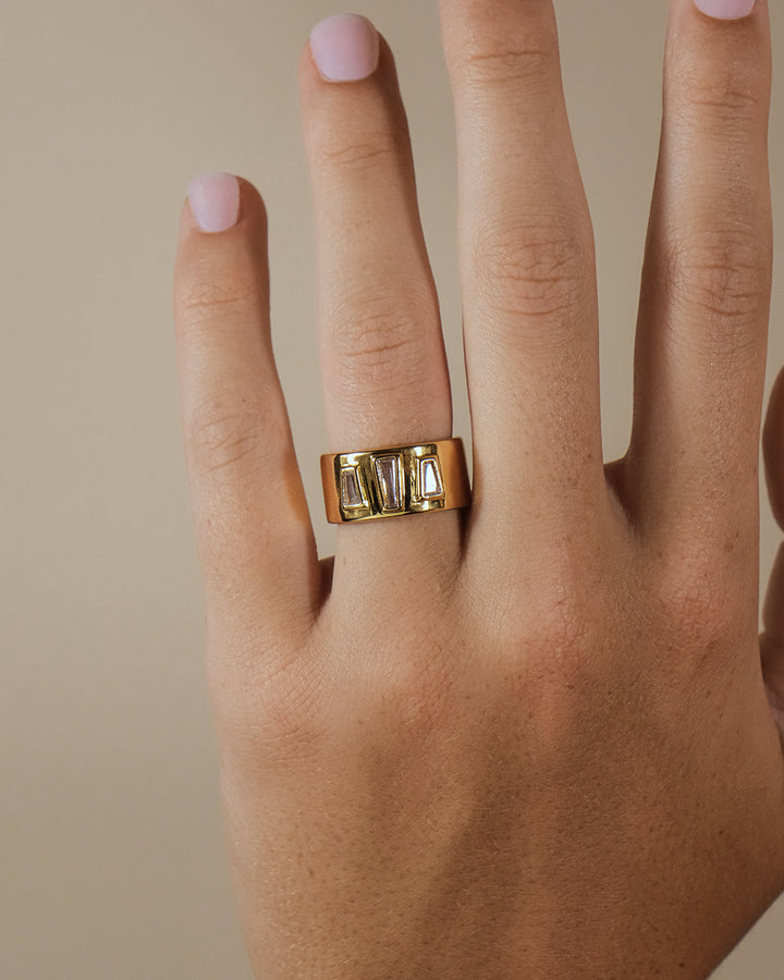 Colsie Tapered CZ Cigar Band Ring