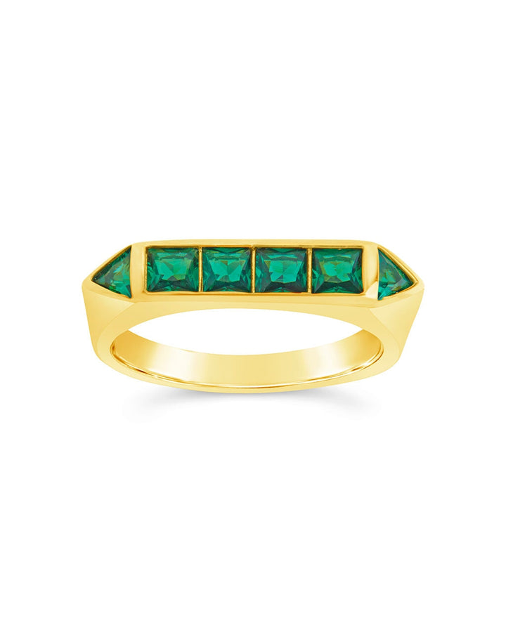 Rayna Emerald Flat CZ Ring