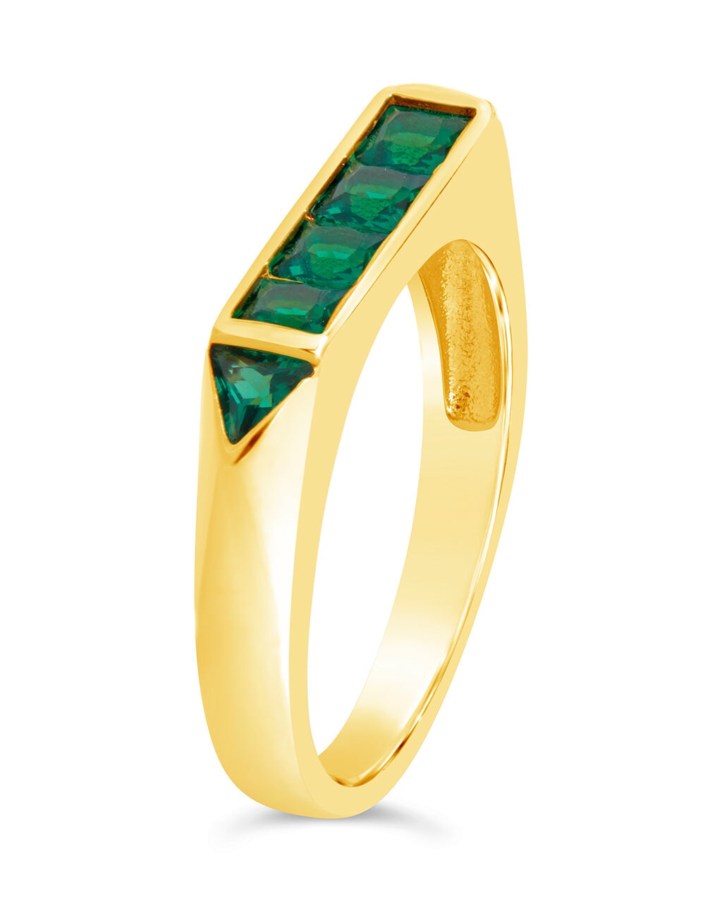 Rayna Emerald Flat CZ Ring