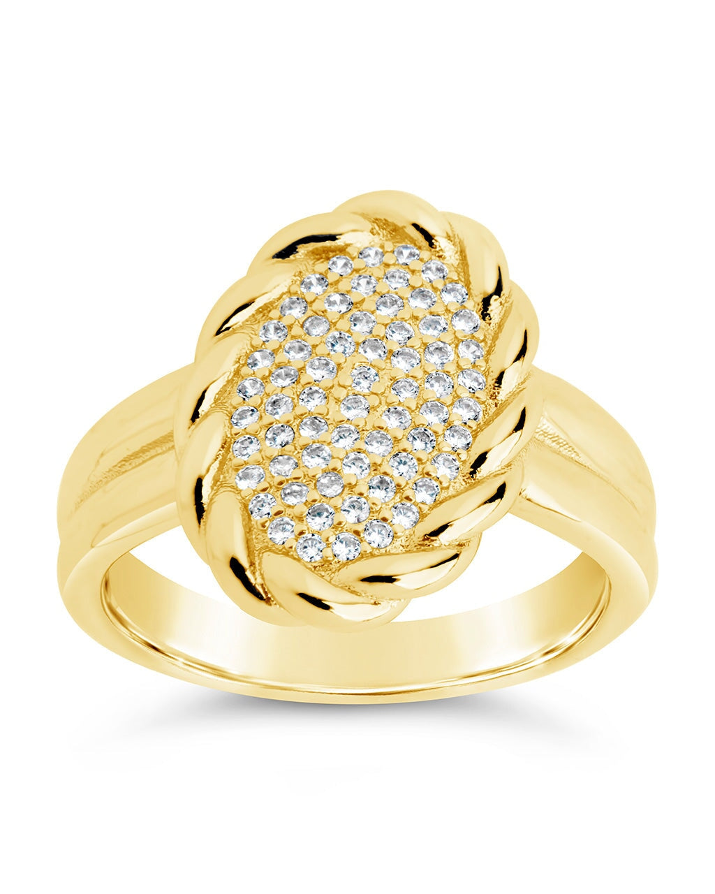 Galette CZ Signet Ring