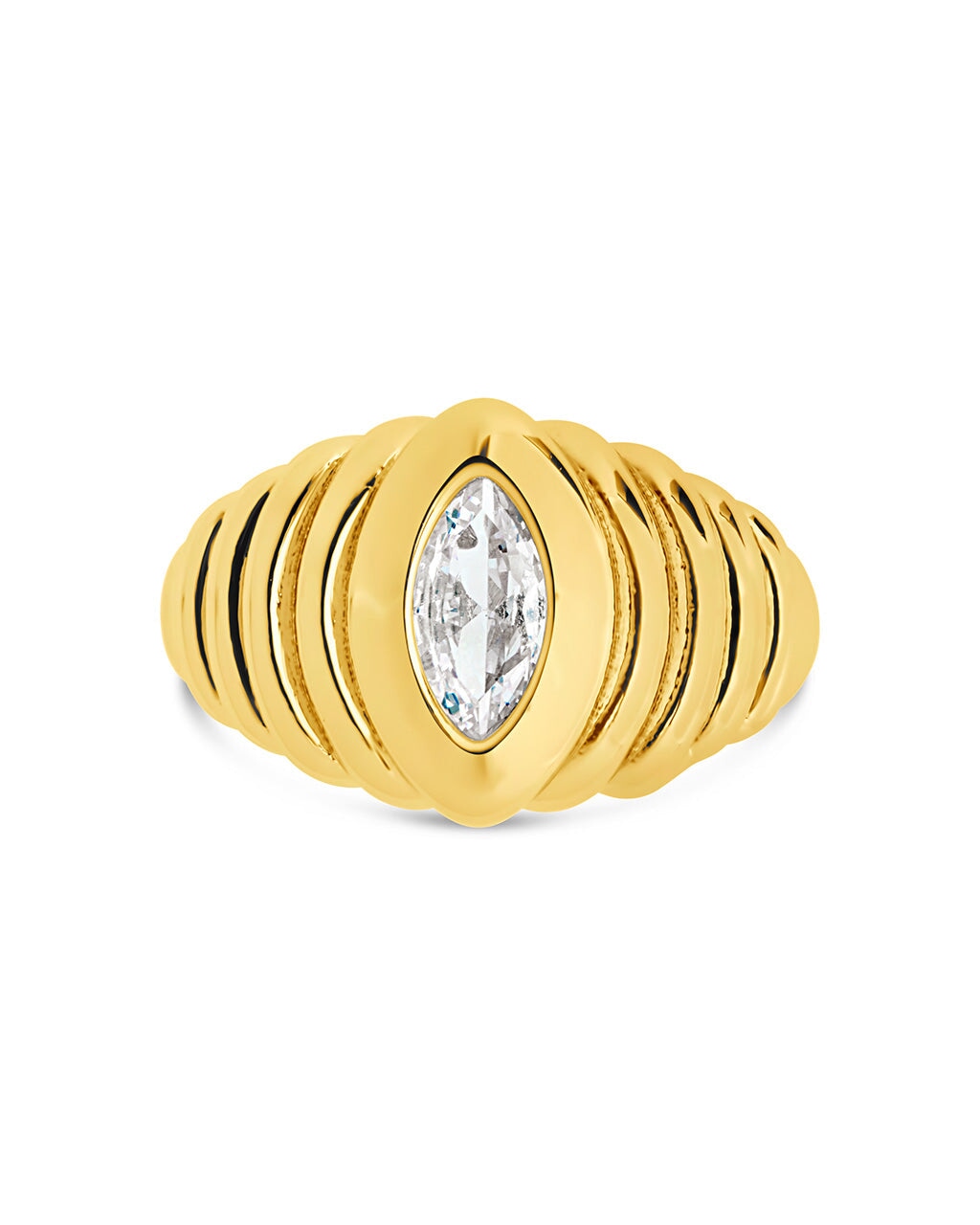 CZ Studded Croissant Ring