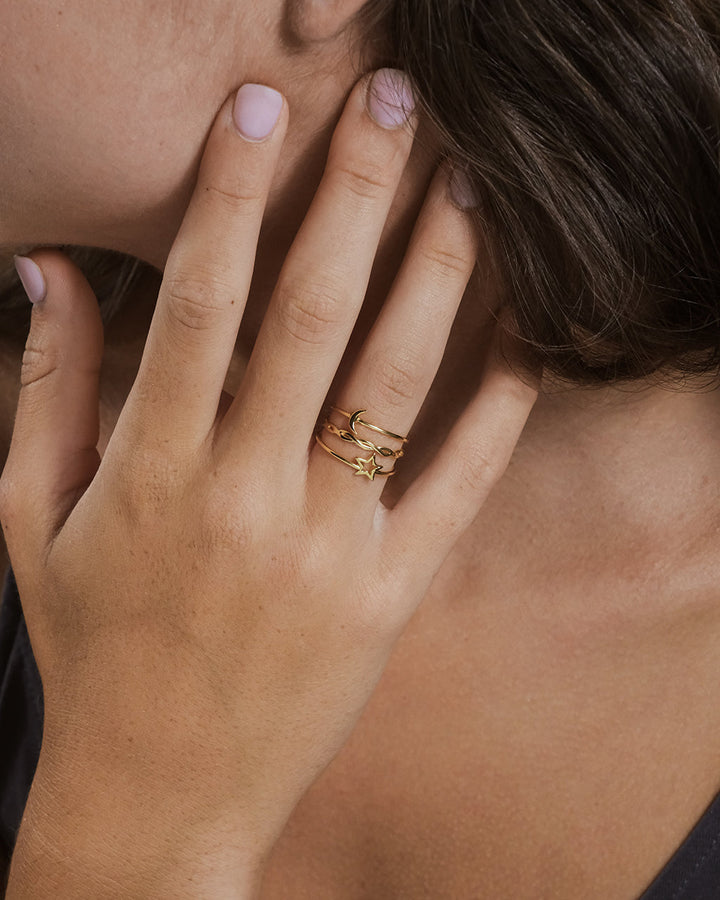 Sterling Silver Celestial Stacking Ring Set of 3