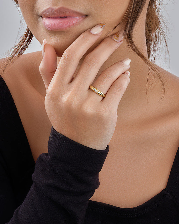 Sterling Silver CZ Burst Band Ring