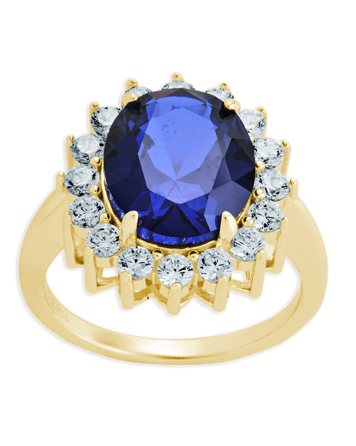 Sterling Silver Sapphire Halo Ring