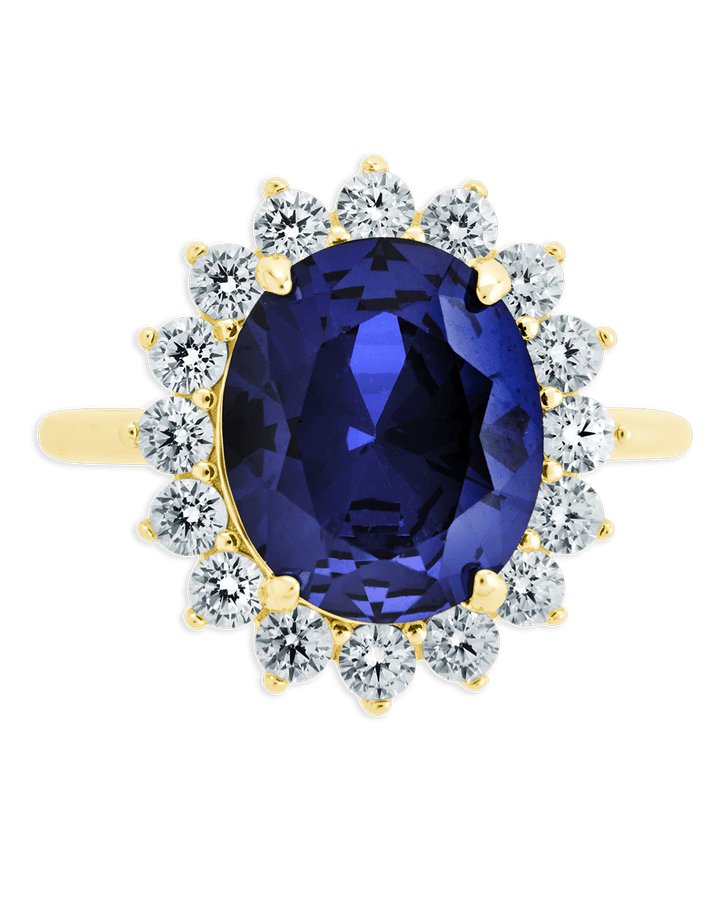 Sterling Silver Sapphire Halo Ring