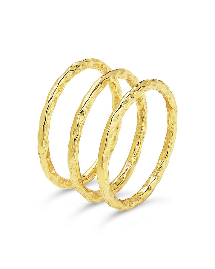 Textured Triple Band Ring Set