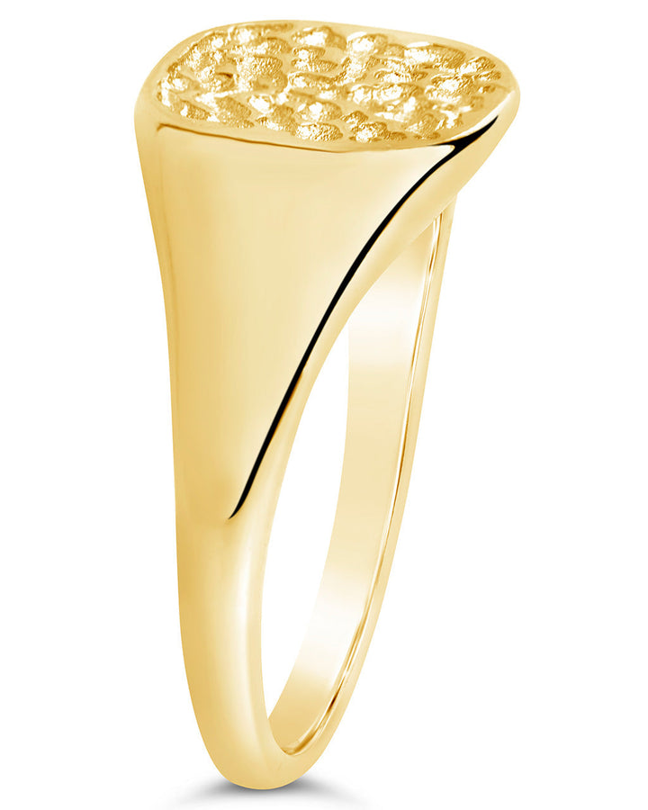 Hammered Square Signet Ring