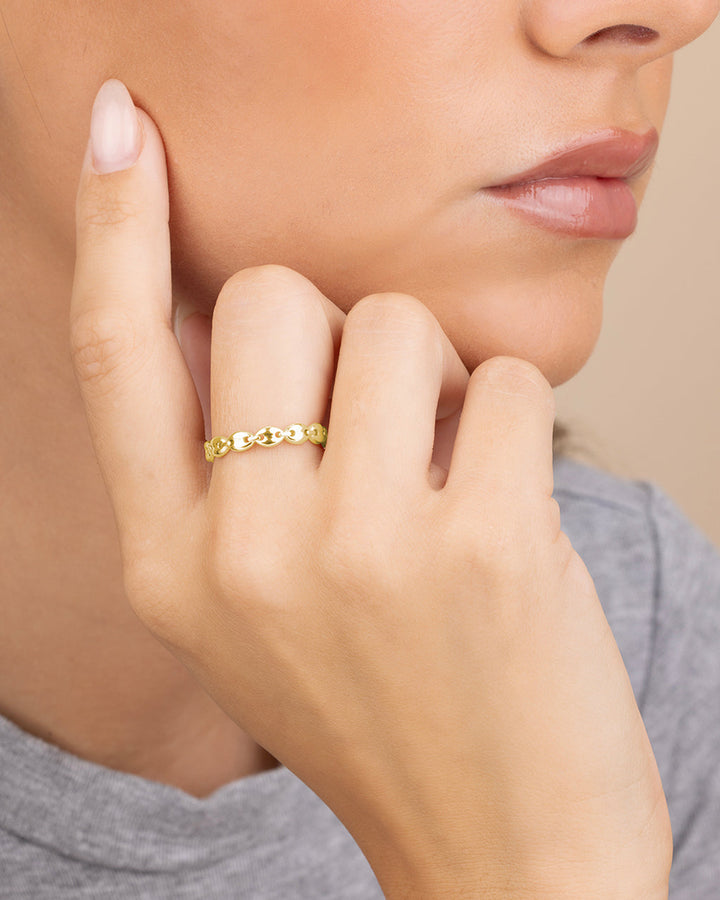 Sterling Silver Janie Anchor Chain Ring