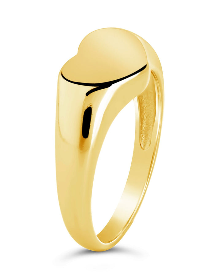 Sterling Silver Cora Heart Signet Ring