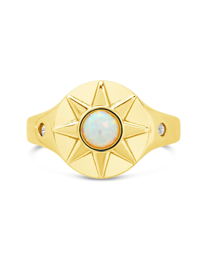 Sunni Opal & CZ Signet Ring