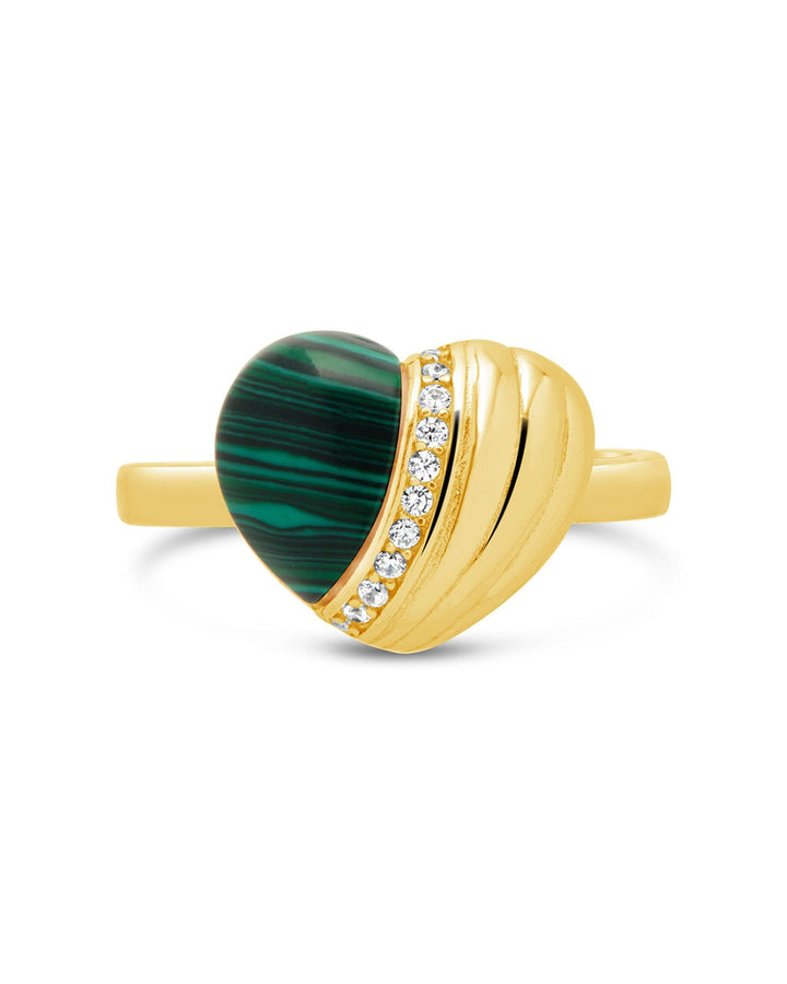 Hollis Malachite & CZ Heart Ring