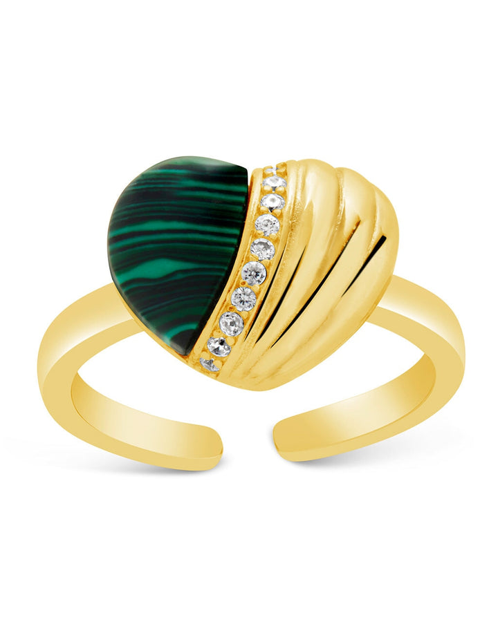 Hollis Malachite & CZ Heart Ring