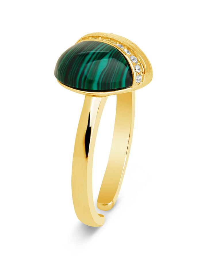 Hollis Malachite & CZ Heart Ring