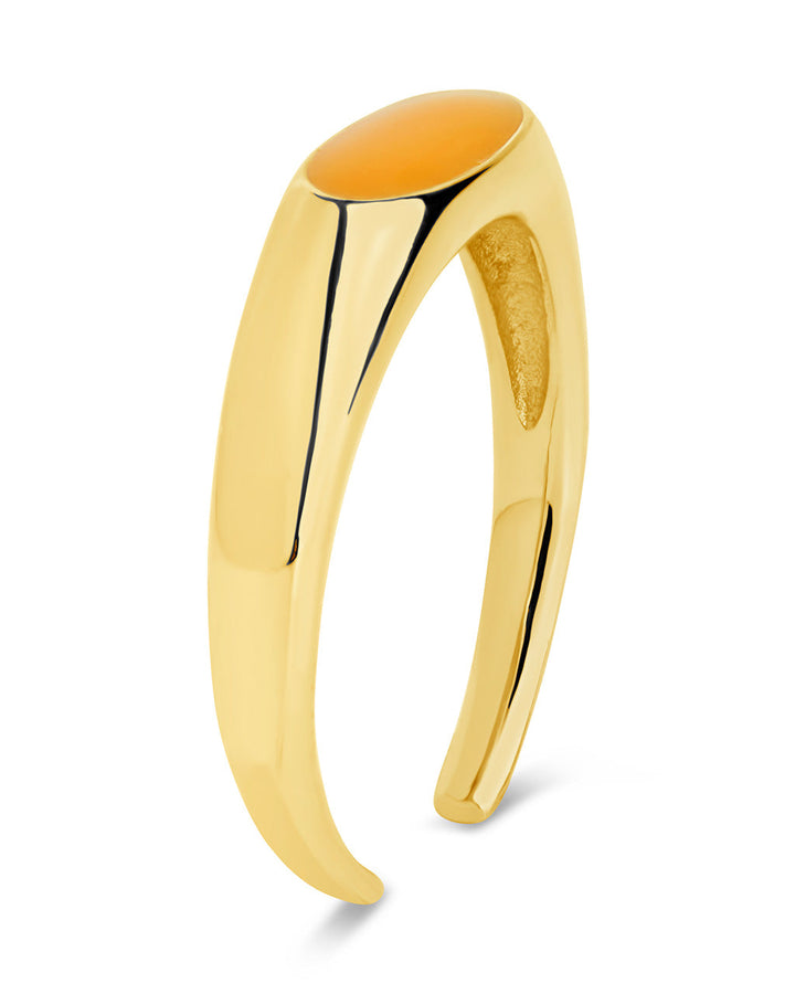 Sterling Silver Enamel Open Signet Ring