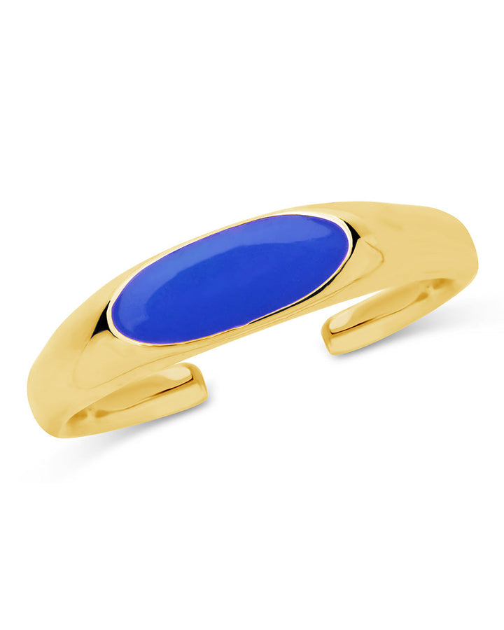 Sterling Silver Enamel Open Signet Ring