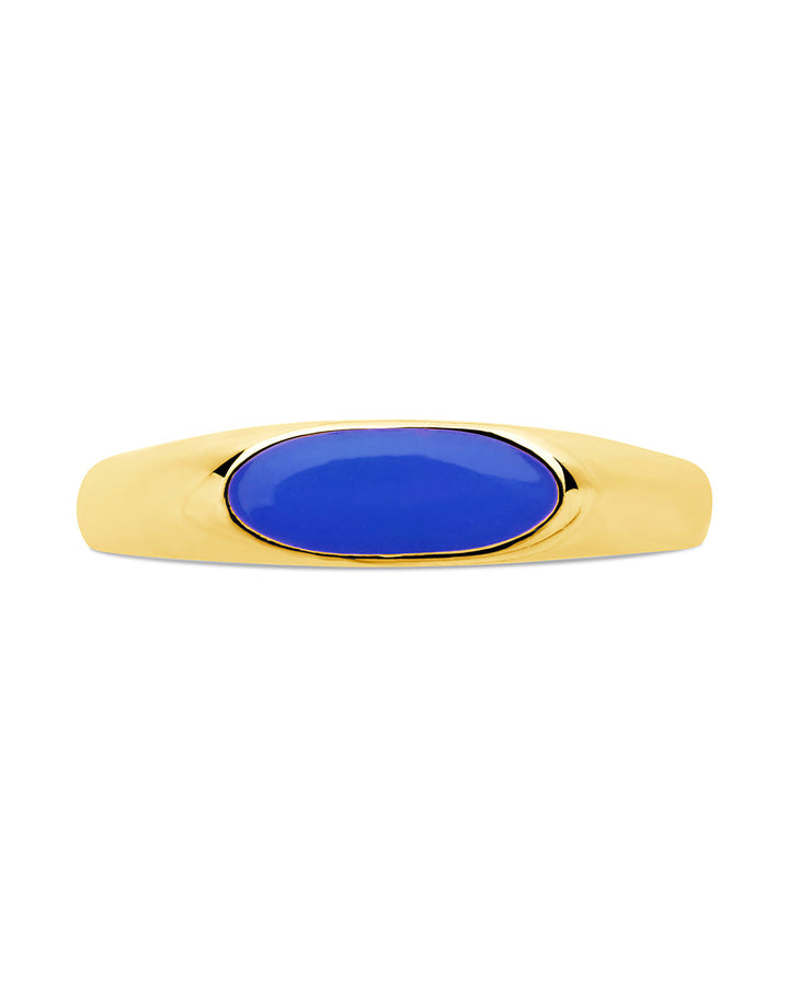 Sterling Silver Enamel Open Signet Ring
