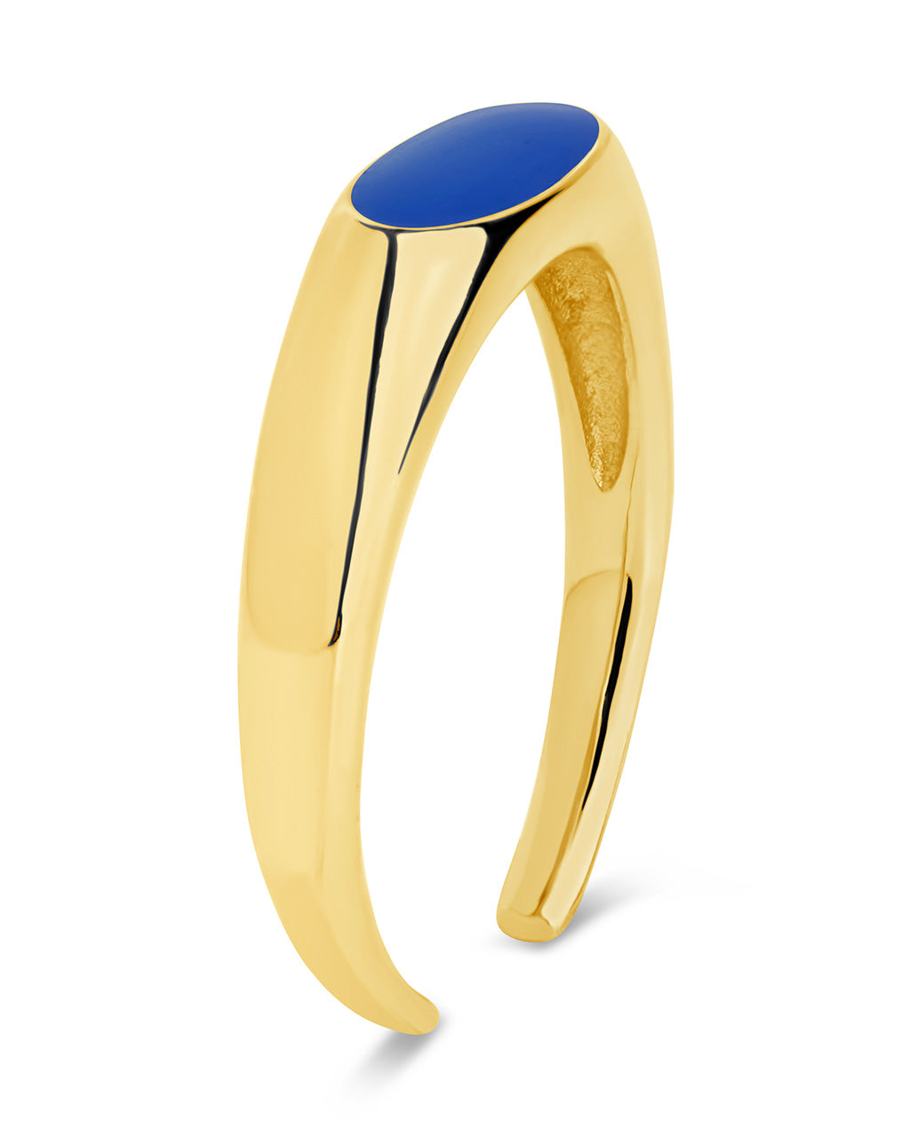 Sterling Silver Enamel Open Signet Ring