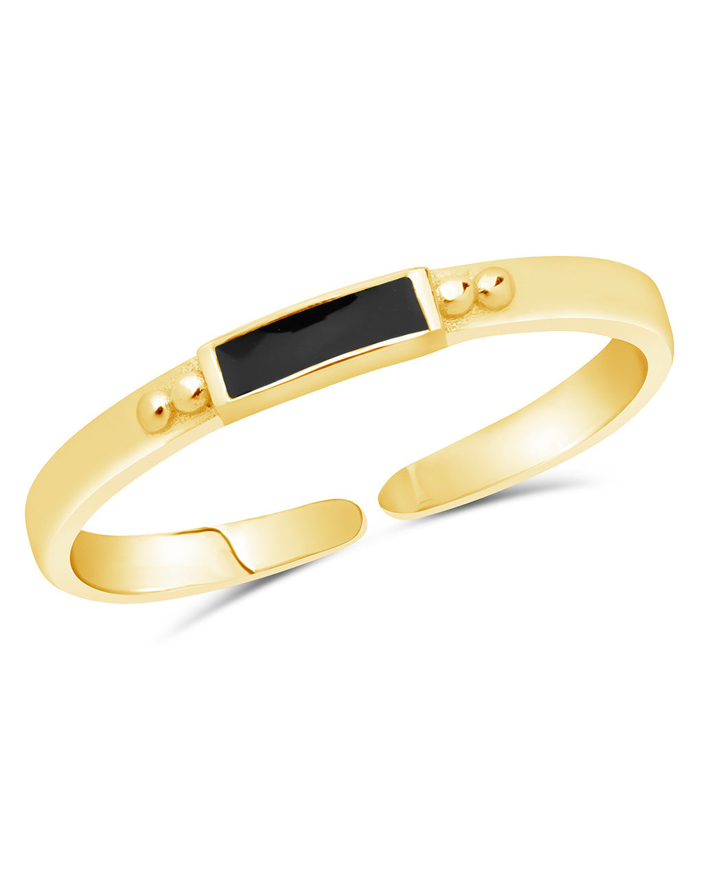 Sterling Silver Thin Enamel Open Signet Ring