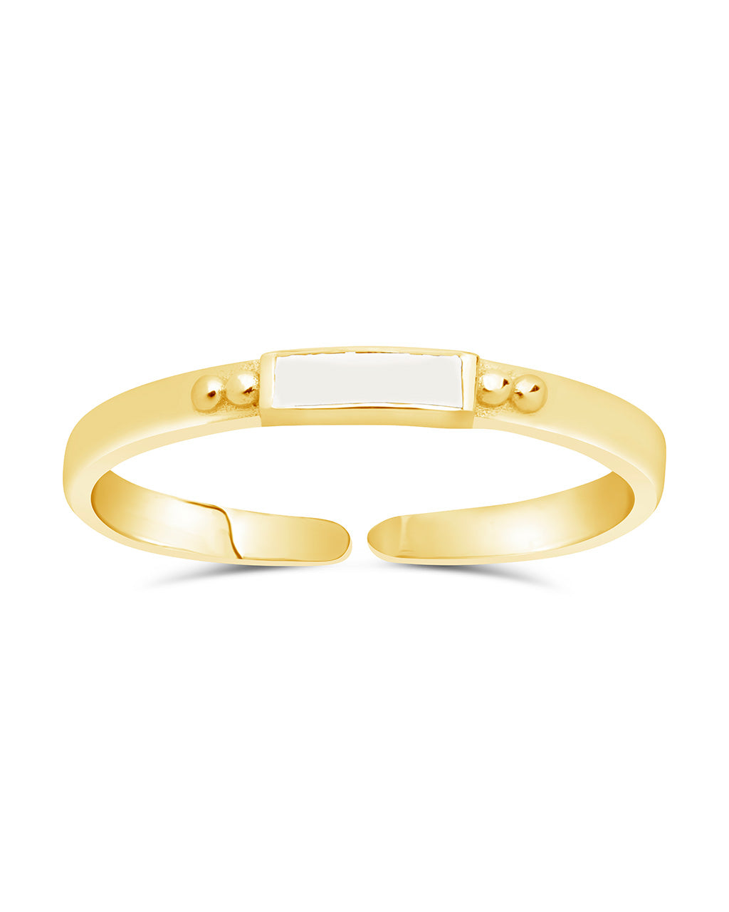 Sterling Silver Thin Enamel Open Signet Ring