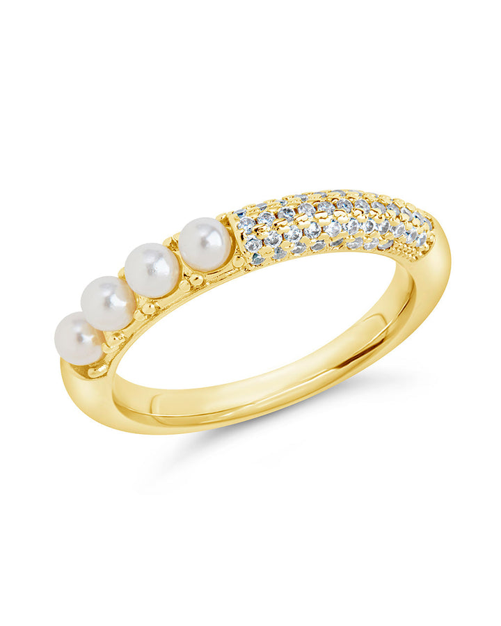 Evelyn CZ & Pearl Eternity Band Ring