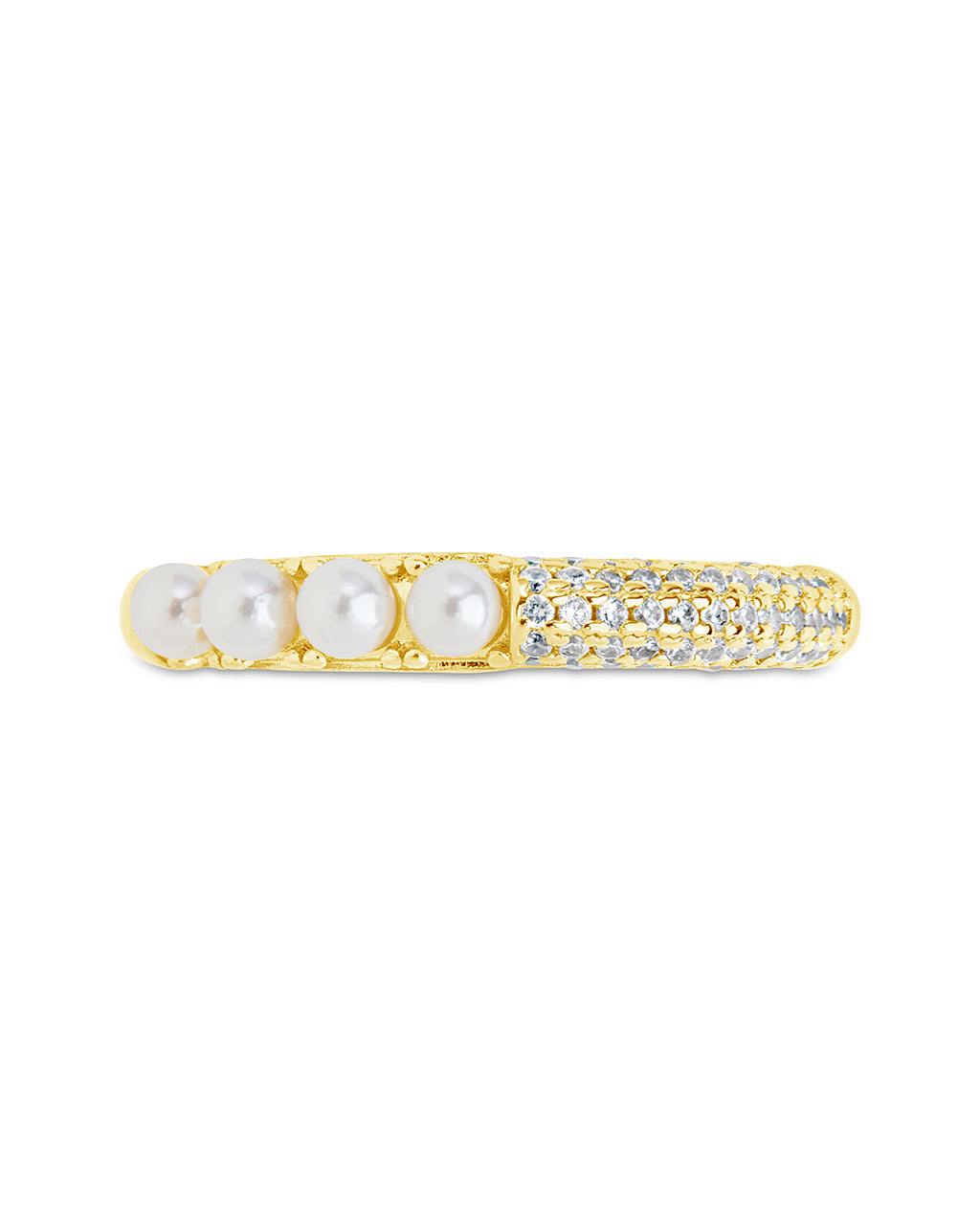Evelyn CZ & Pearl Eternity Band Ring