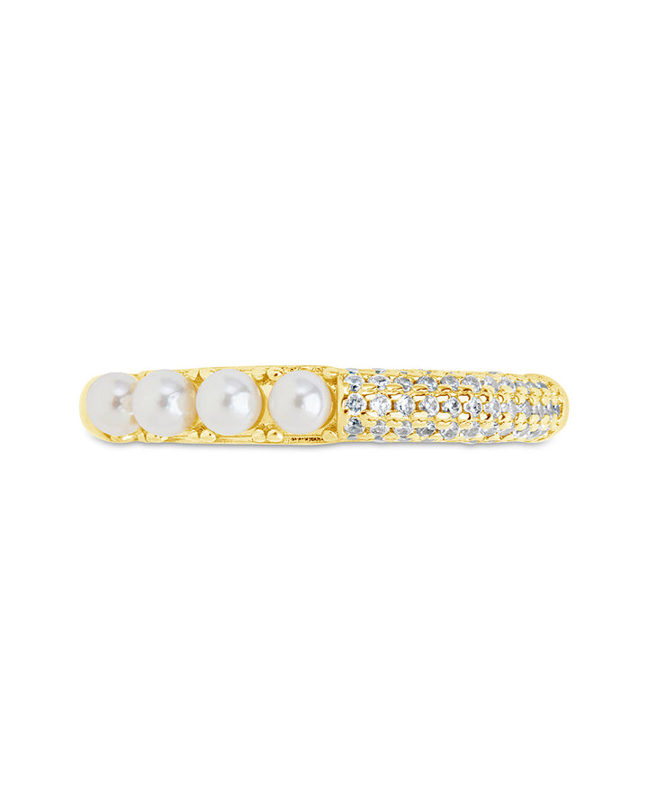 Evelyn CZ & Pearl Eternity Band Ring